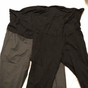2 pairs Maternity Workout Capri Leggings